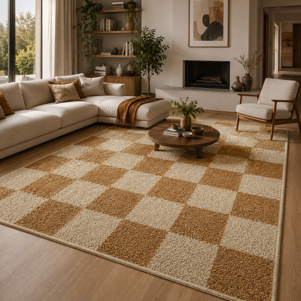 Grand tapis damier