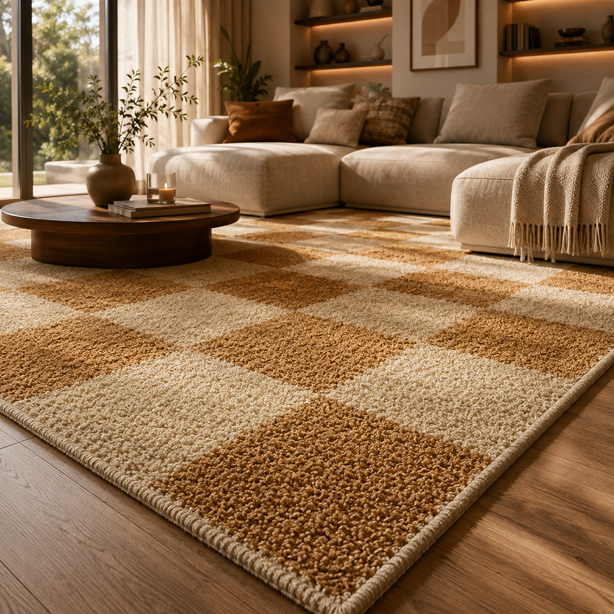 Grand tapis damier