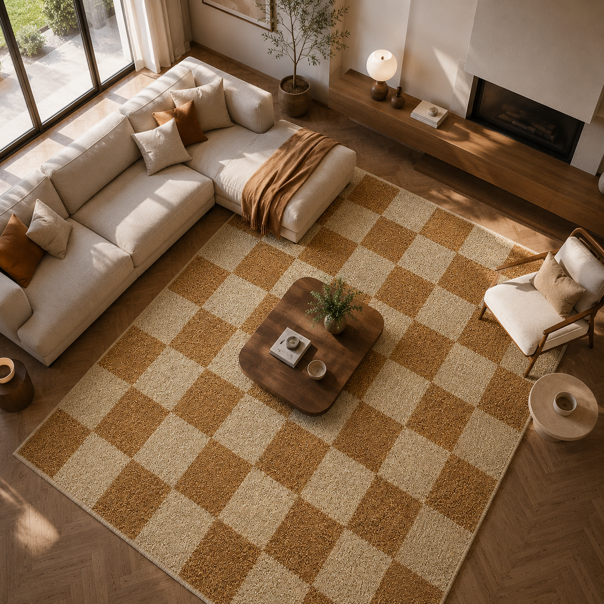 Grand tapis damier