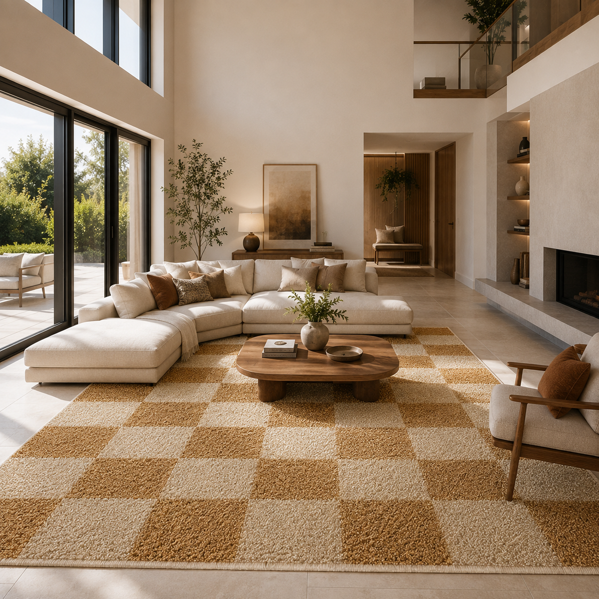 Grand tapis damier