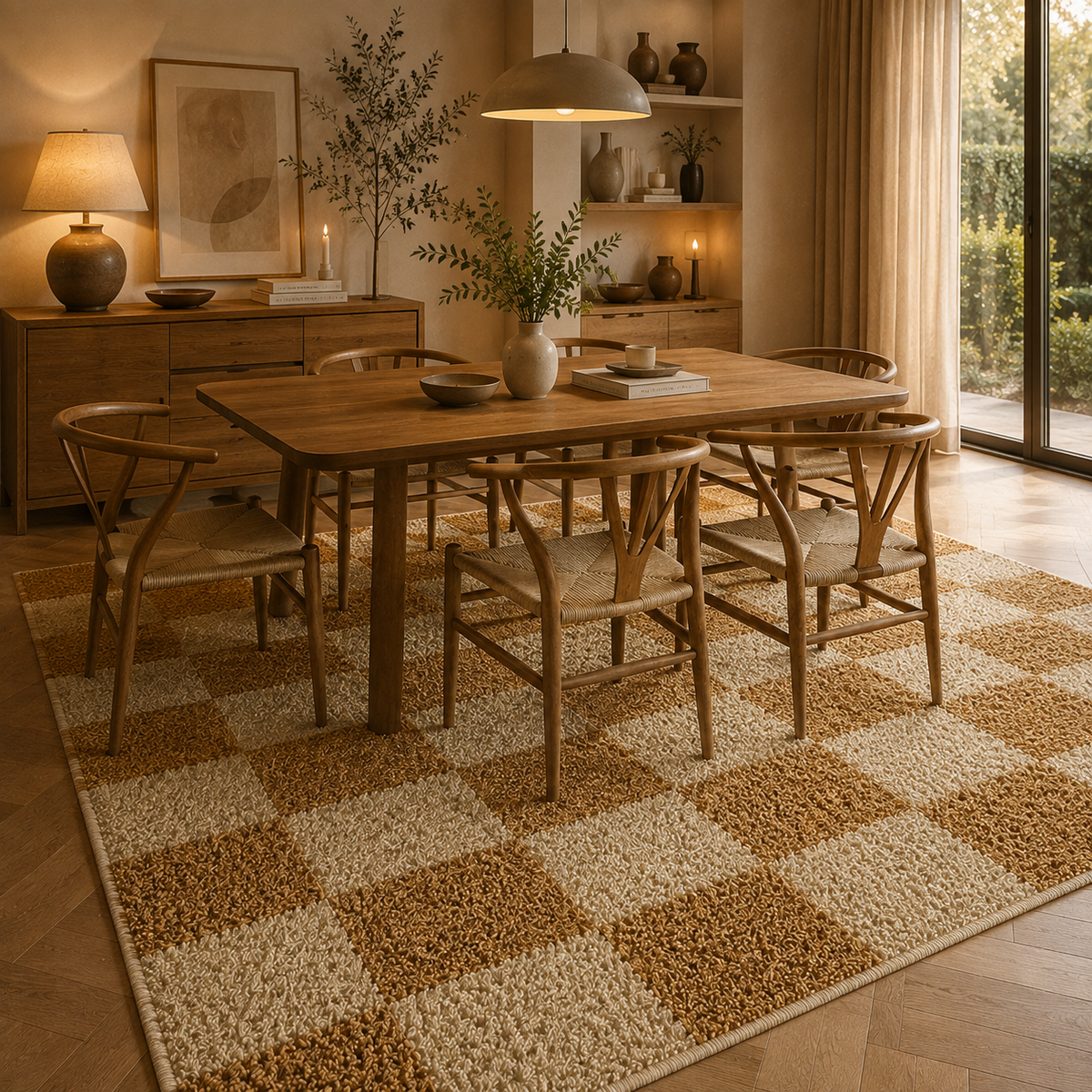 Grand tapis damier