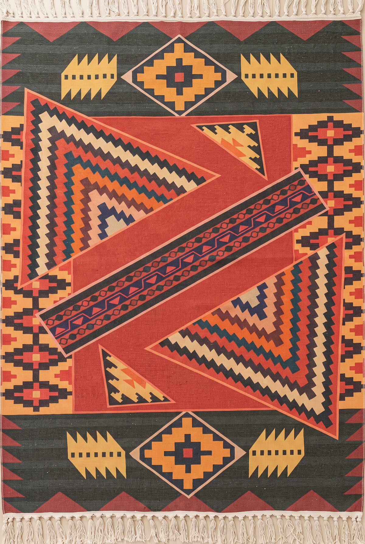 Tapis kilim rouge
