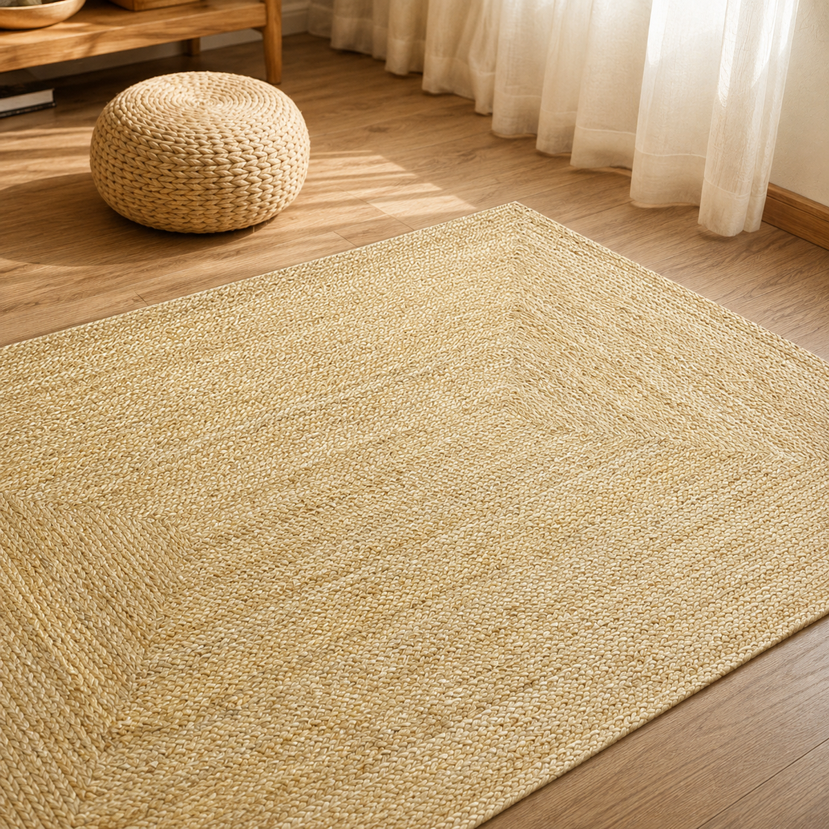 Tapis jute rectangulaire