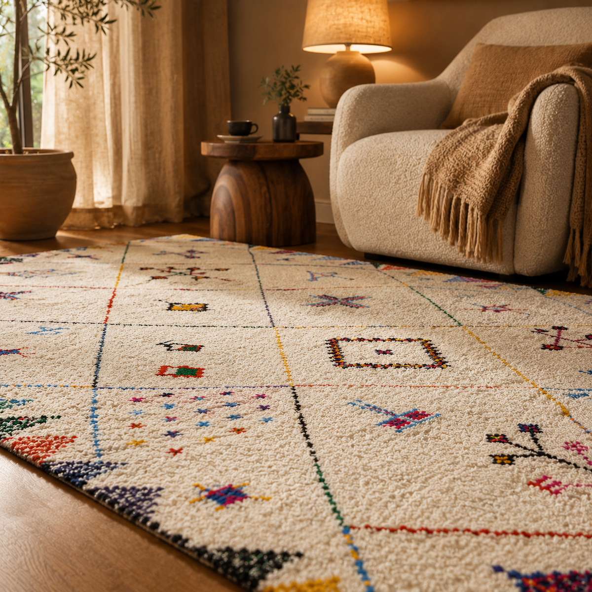Tapis berbère coloré