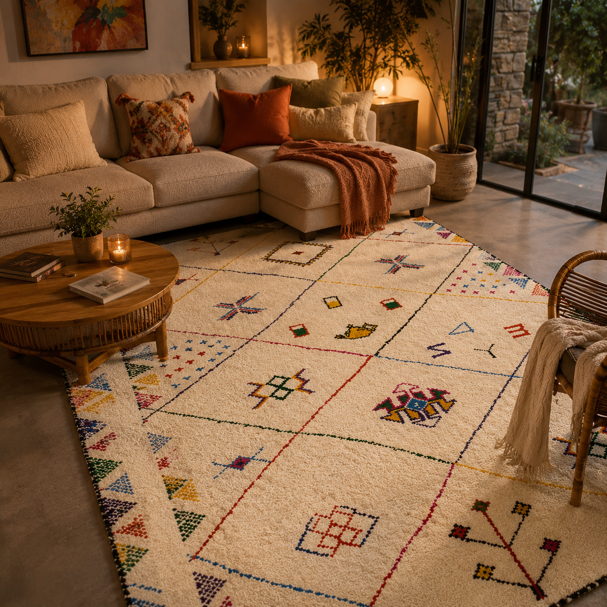 Tapis berbère coloré