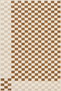 Tapis damier beige et blanc