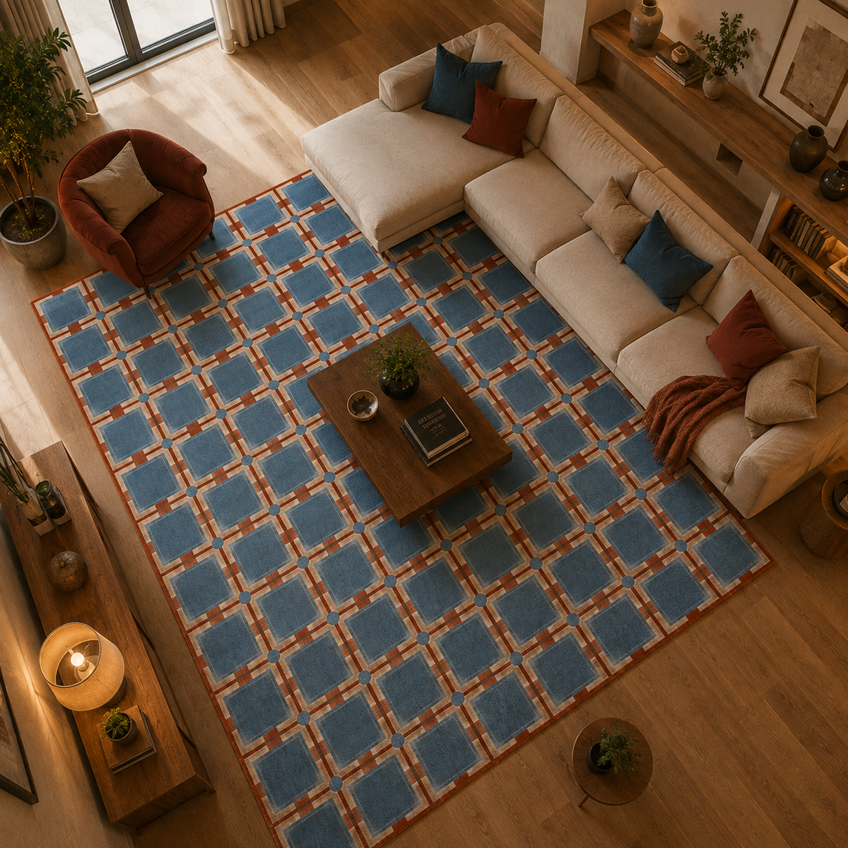 Tapis damier lavable