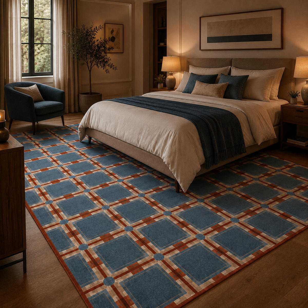 Tapis damier lavable