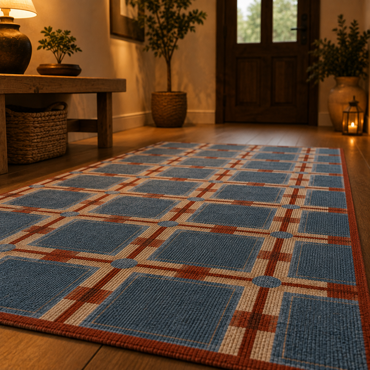 Tapis damier lavable