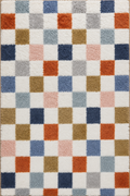 Tapis damier multicolore