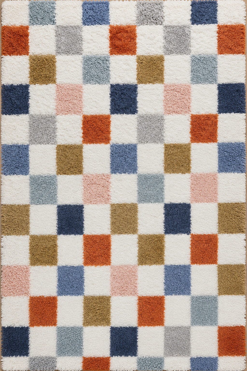 Tapis damier multicolore