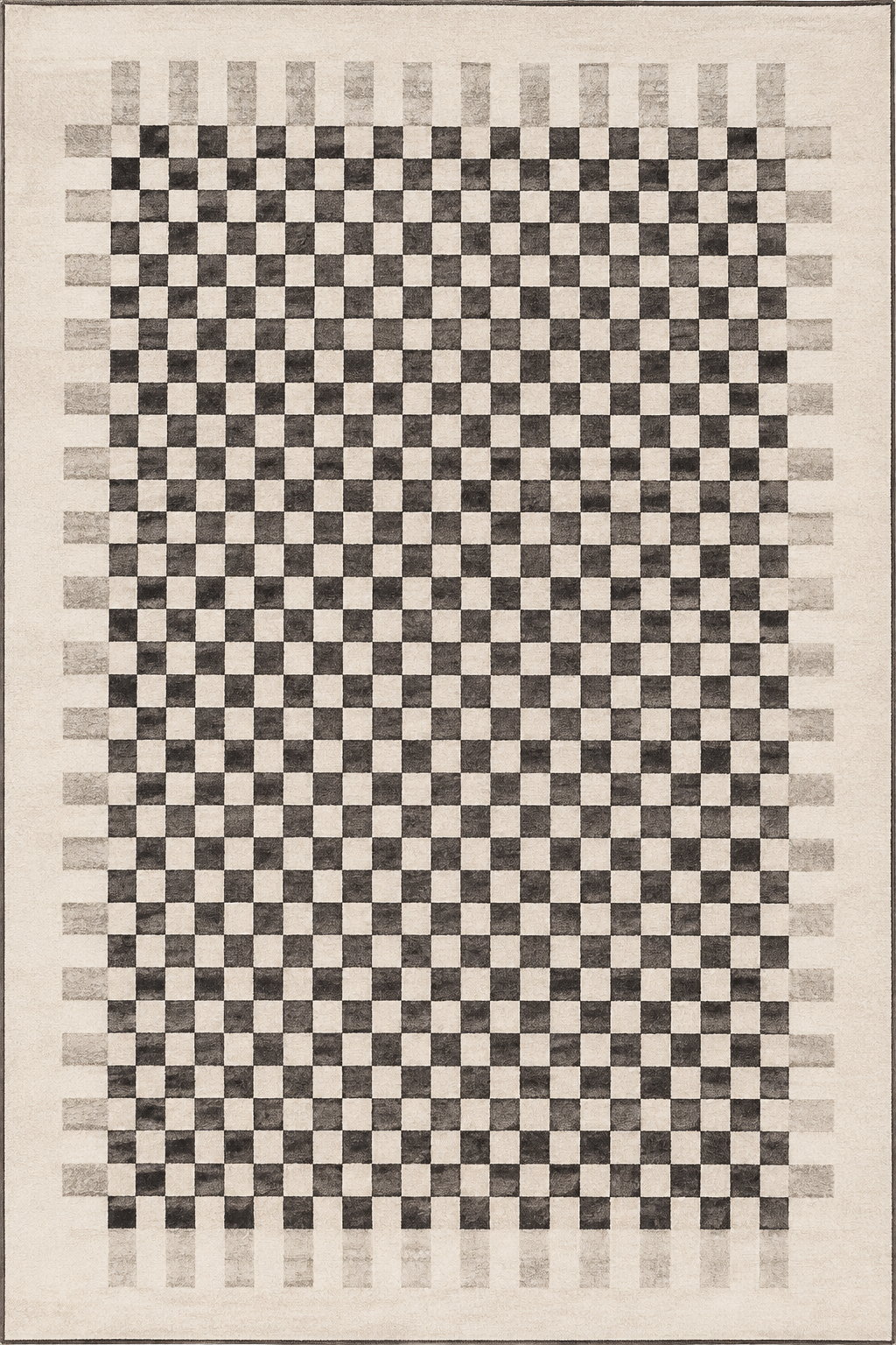 Tapis damier noir et blanc