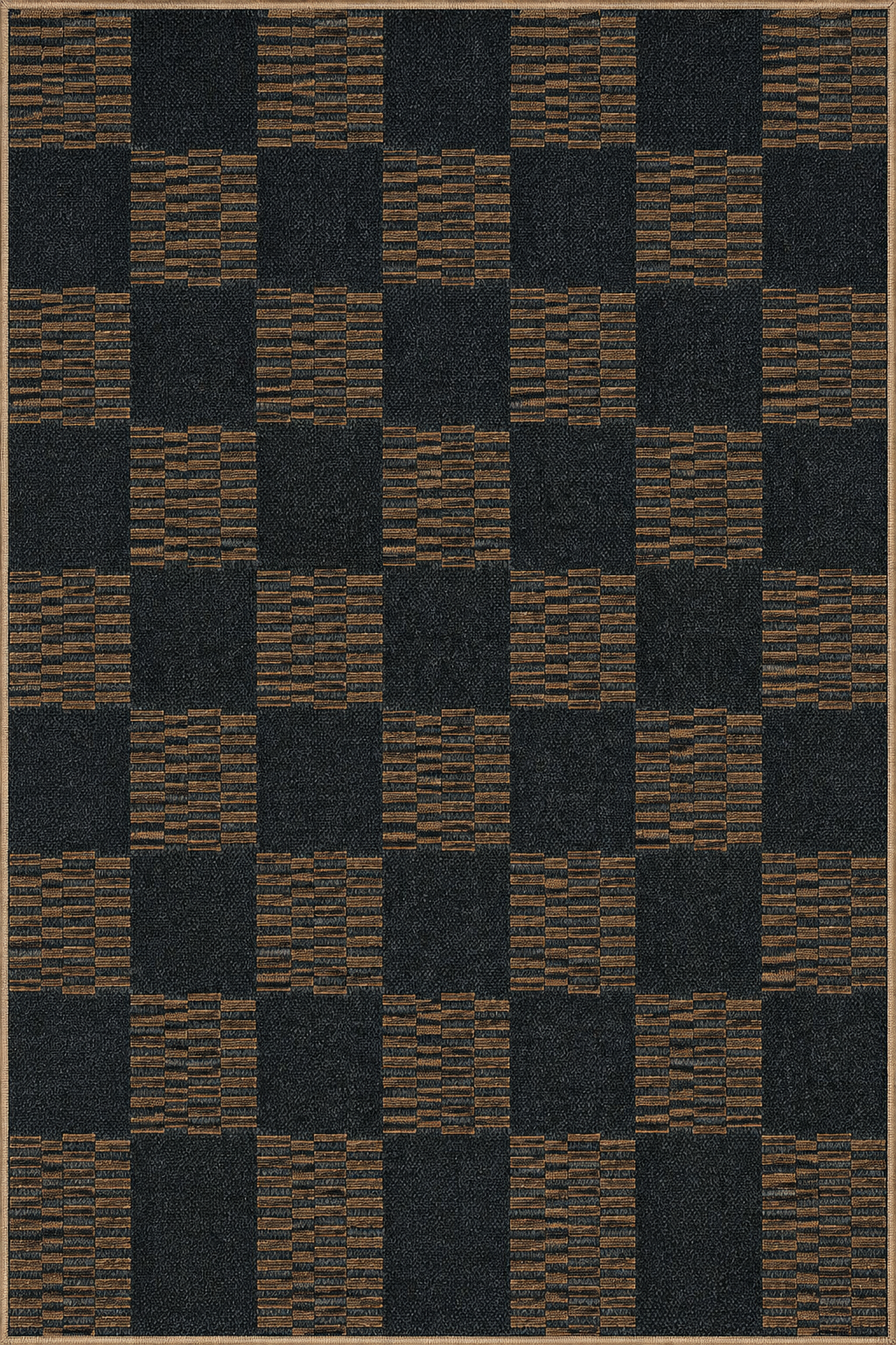 Tapis damier terracotta