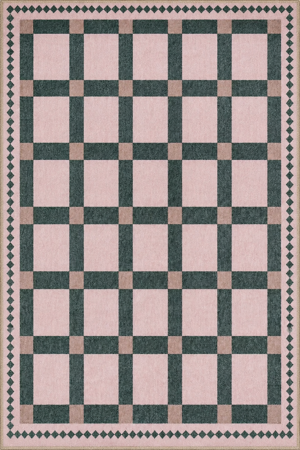 Tapis damier vert