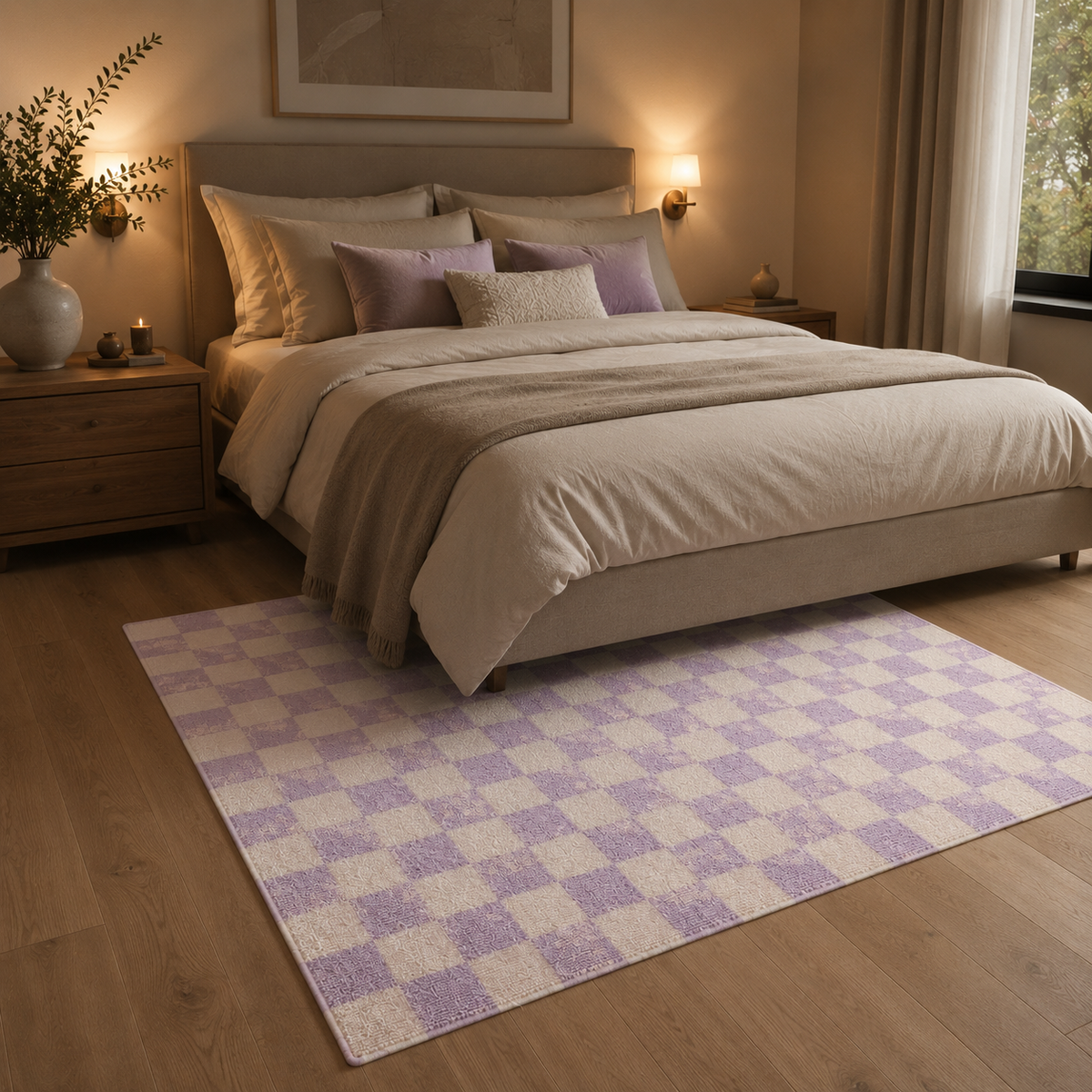Tapis damier violet