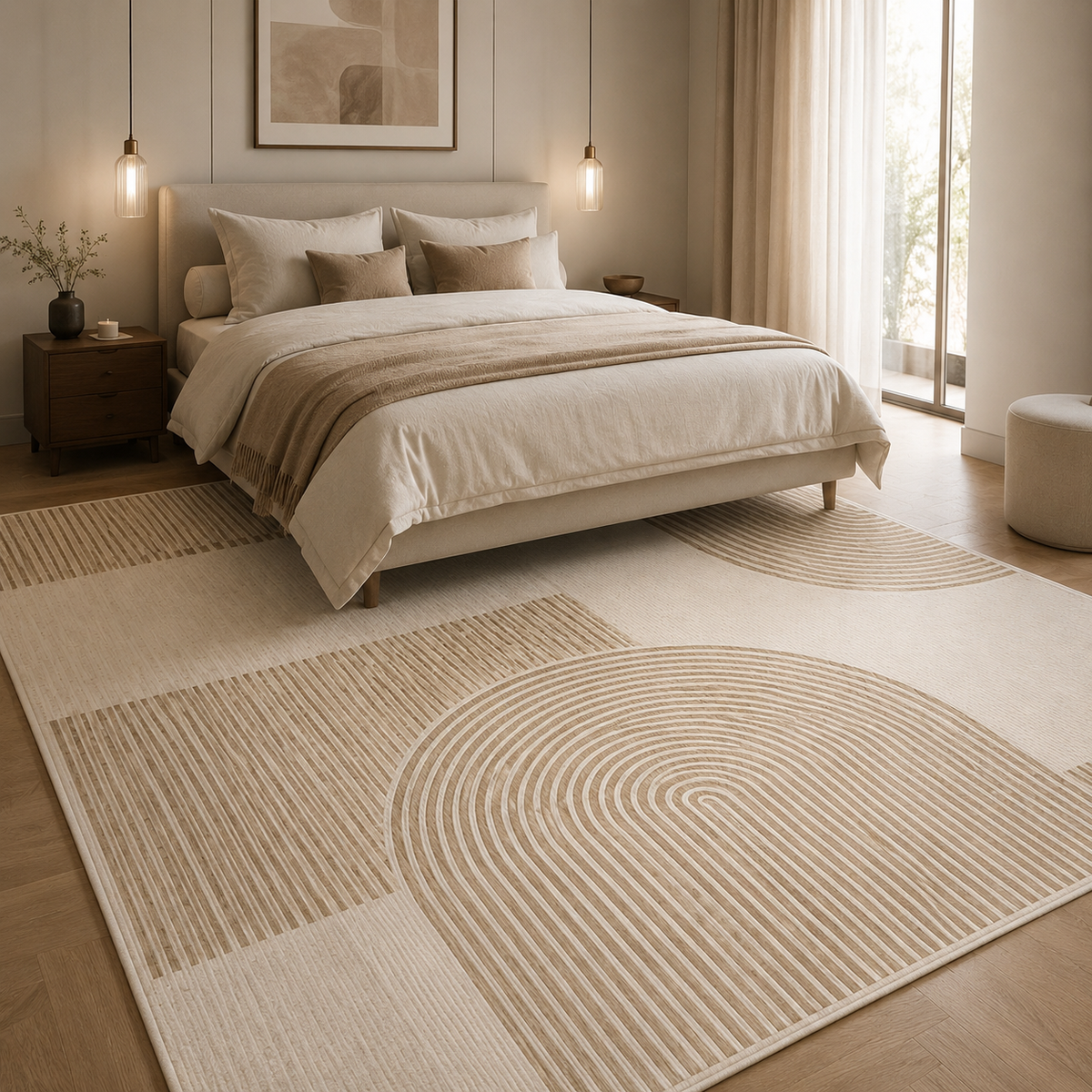 Tapis design beige