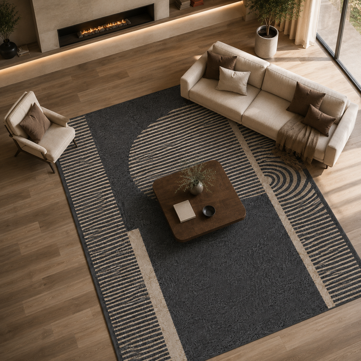 Tapis design gris