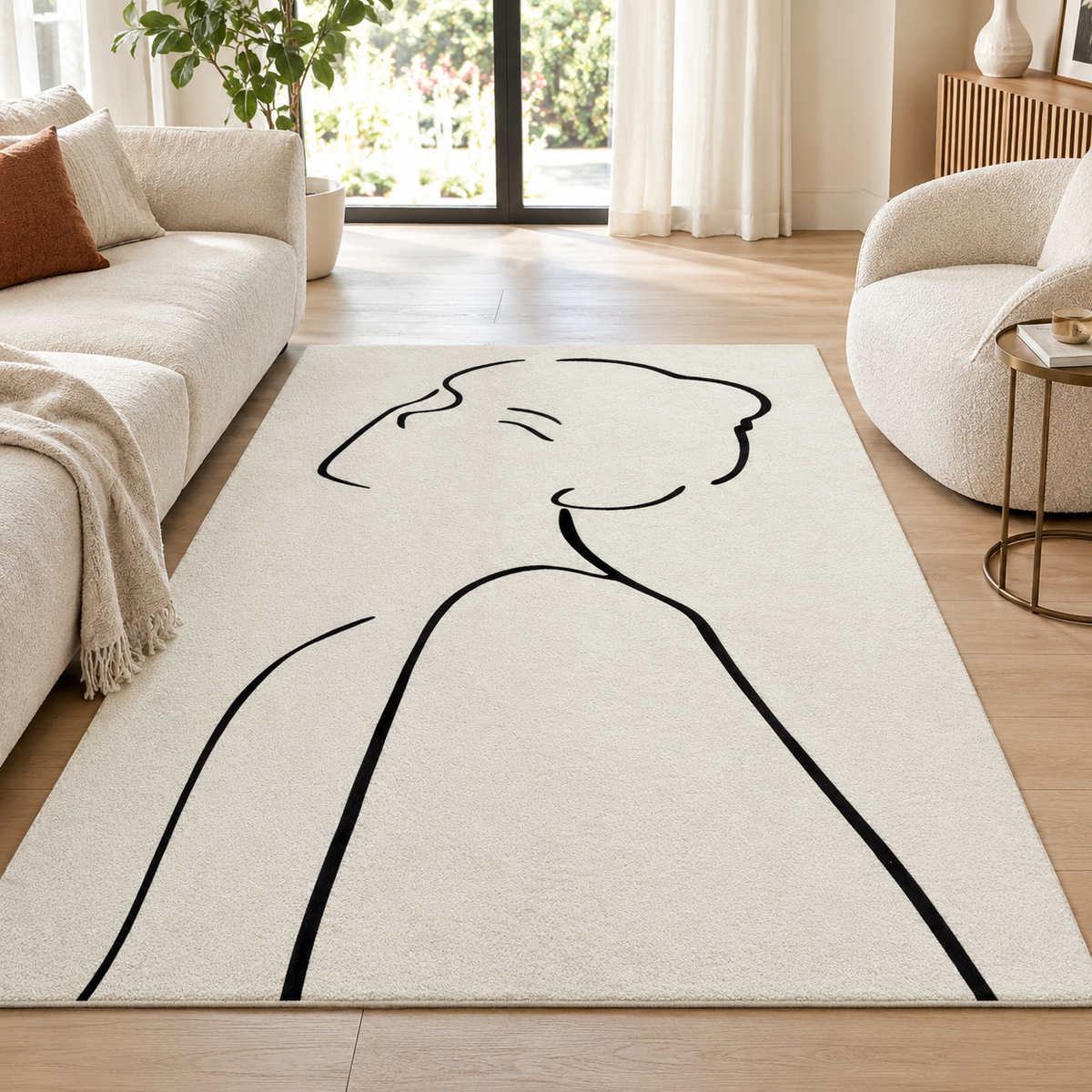 Tapis design noir et blanc