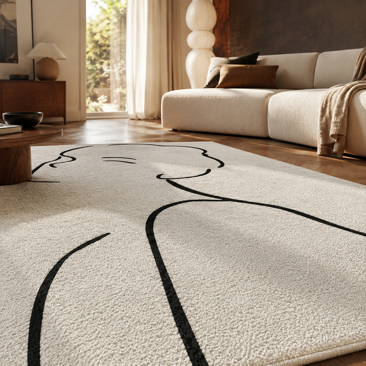 Tapis design noir et blanc