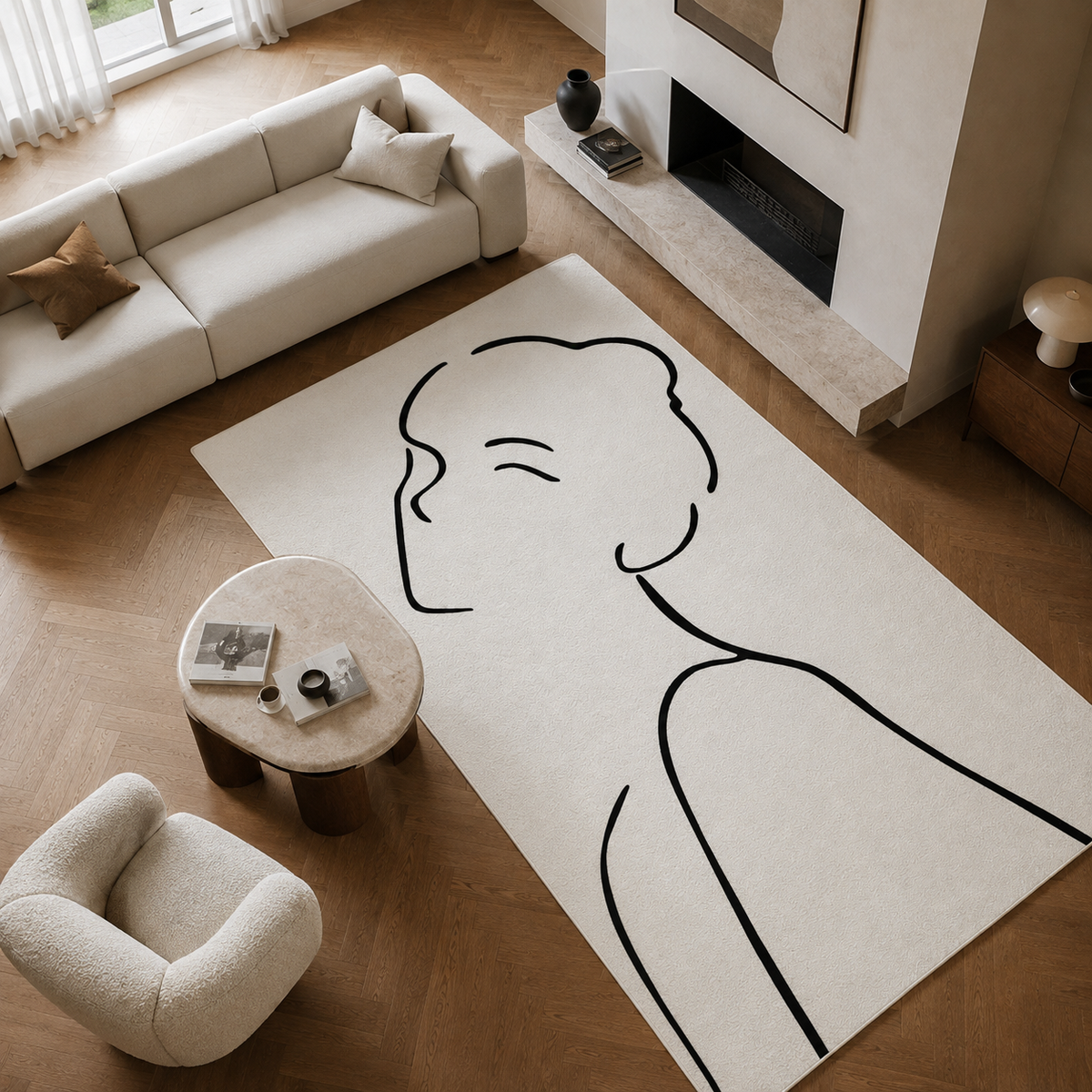 Tapis design noir et blanc
