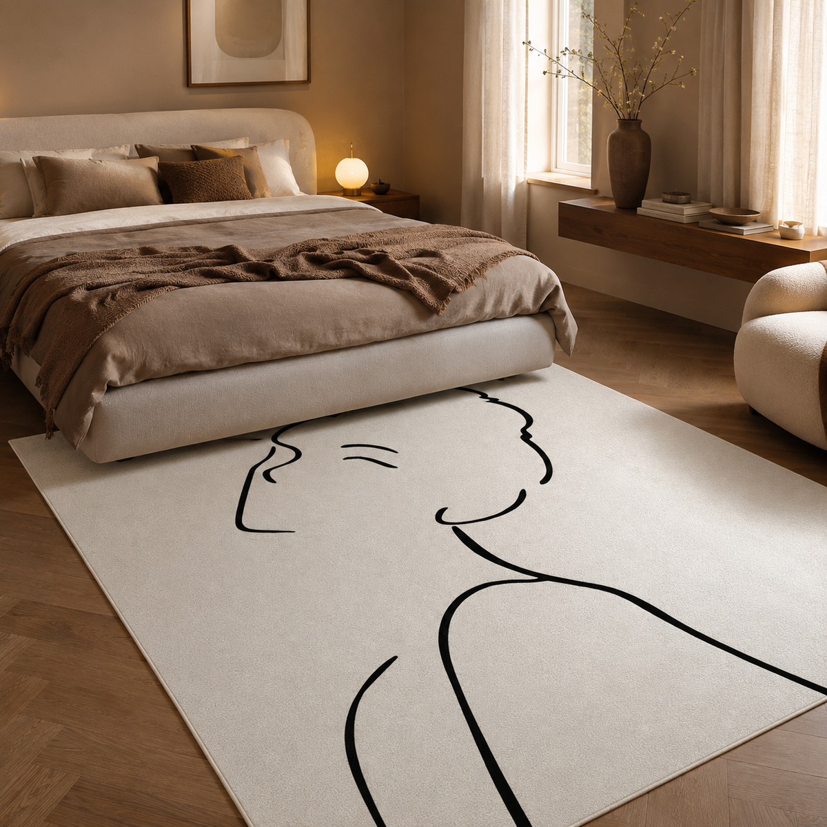Tapis design noir et blanc