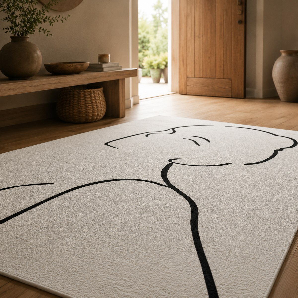 Tapis design noir et blanc