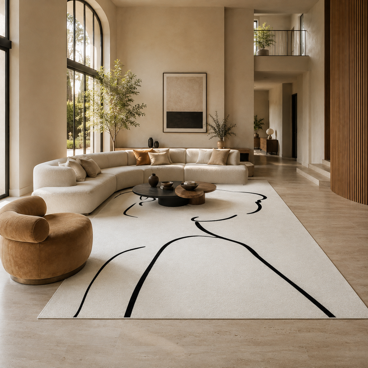Tapis design noir et blanc