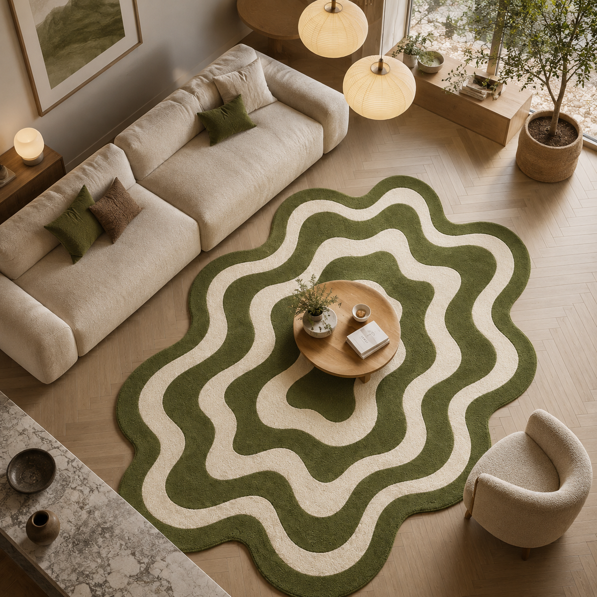 Tapis design vert