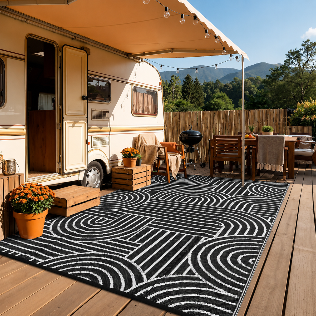 Tapis extérieur bohème