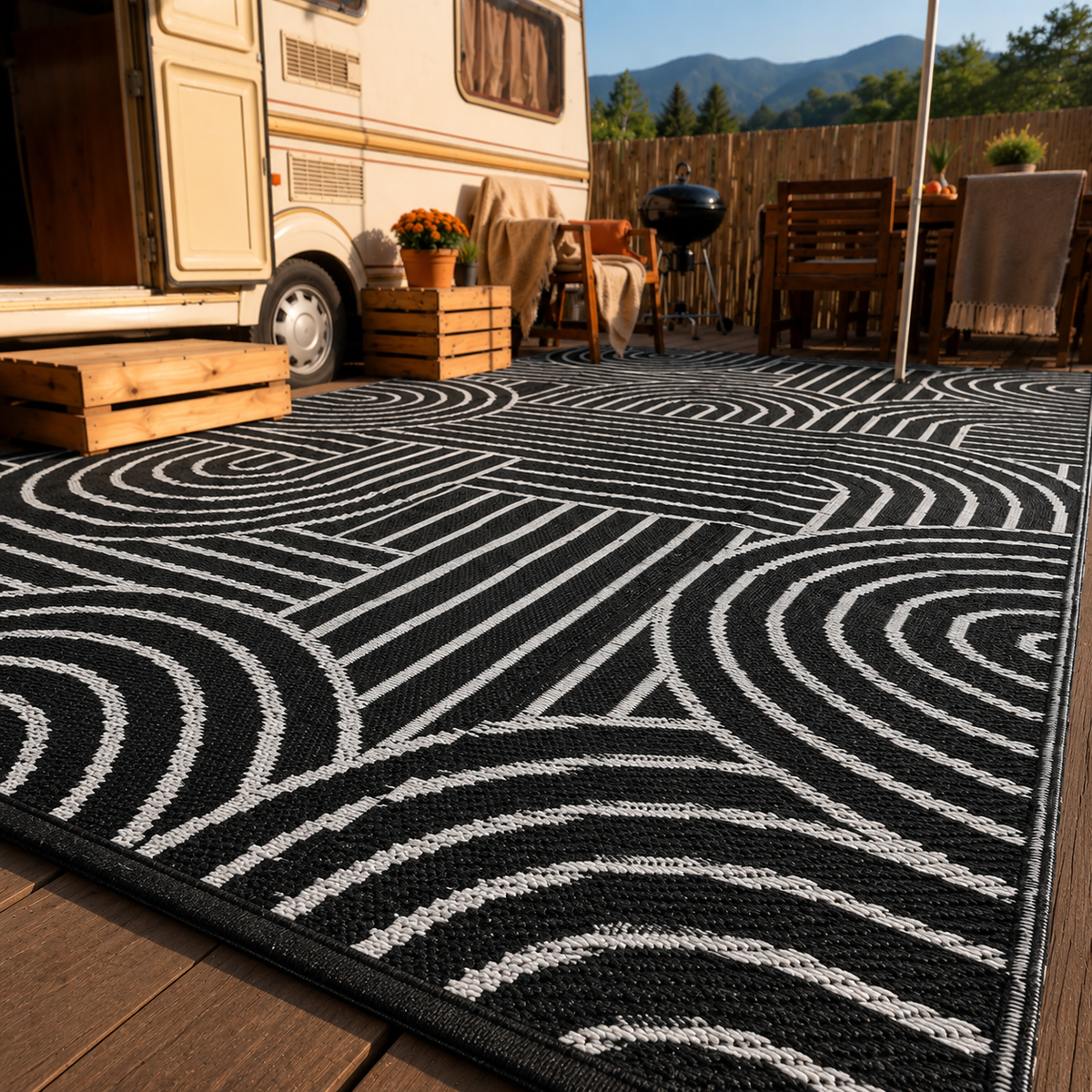 Tapis extérieur bohème