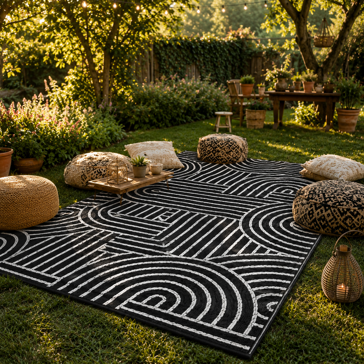 Tapis extérieur bohème