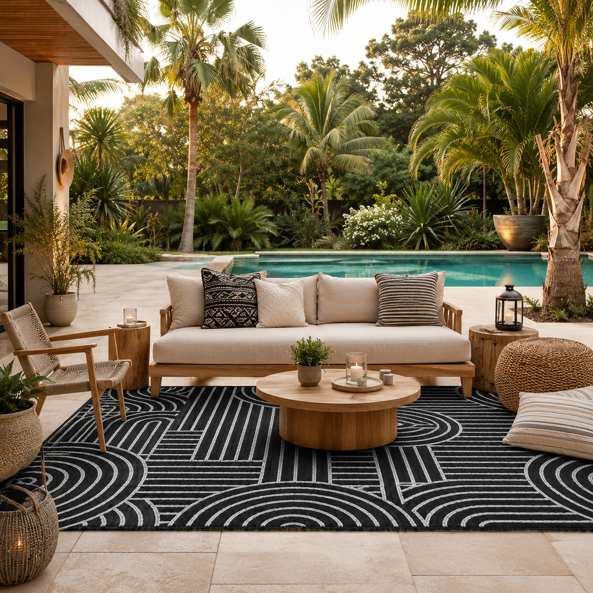 Tapis extérieur bohème