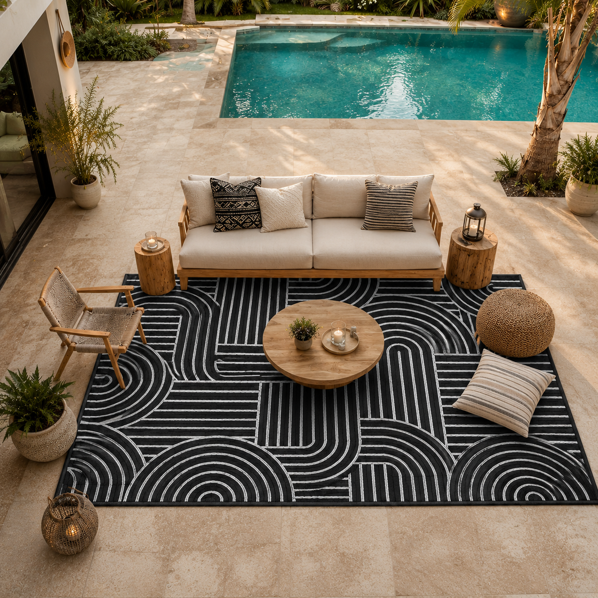 Tapis extérieur bohème