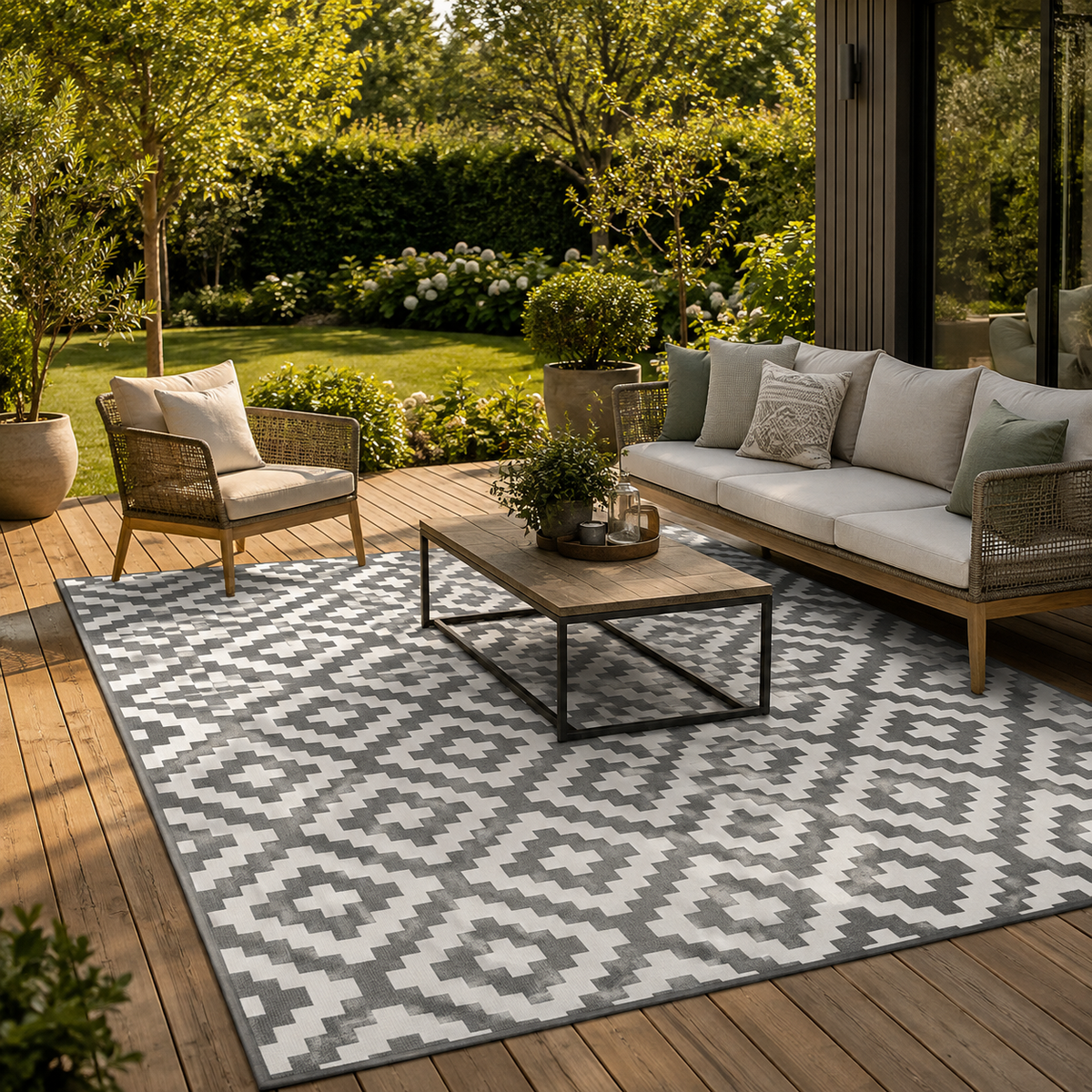 Tapis extérieur gris