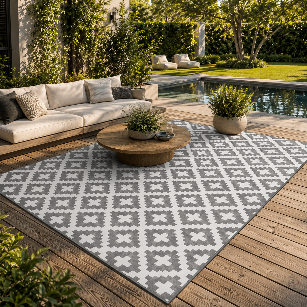 Tapis extérieur gris