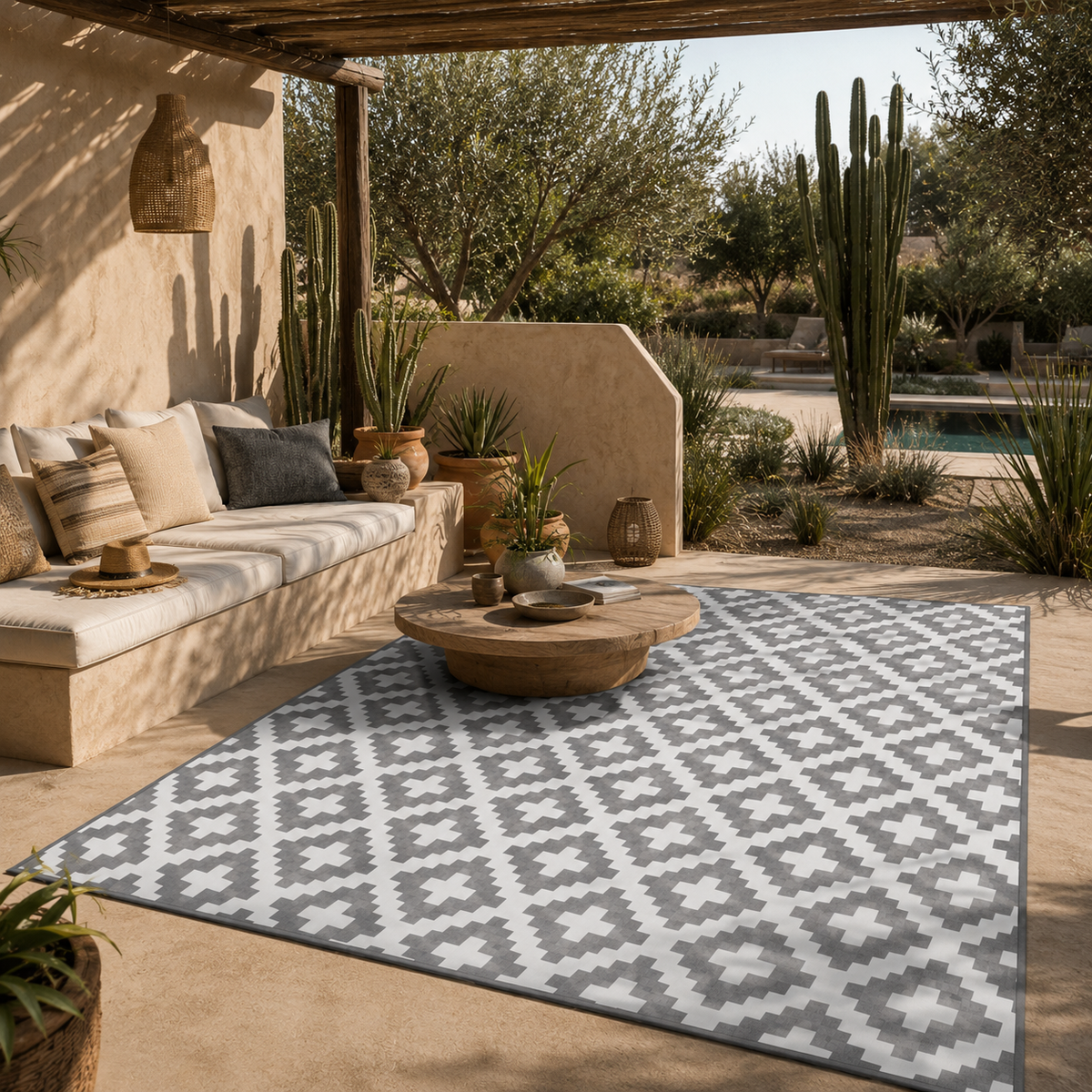 Tapis extérieur gris