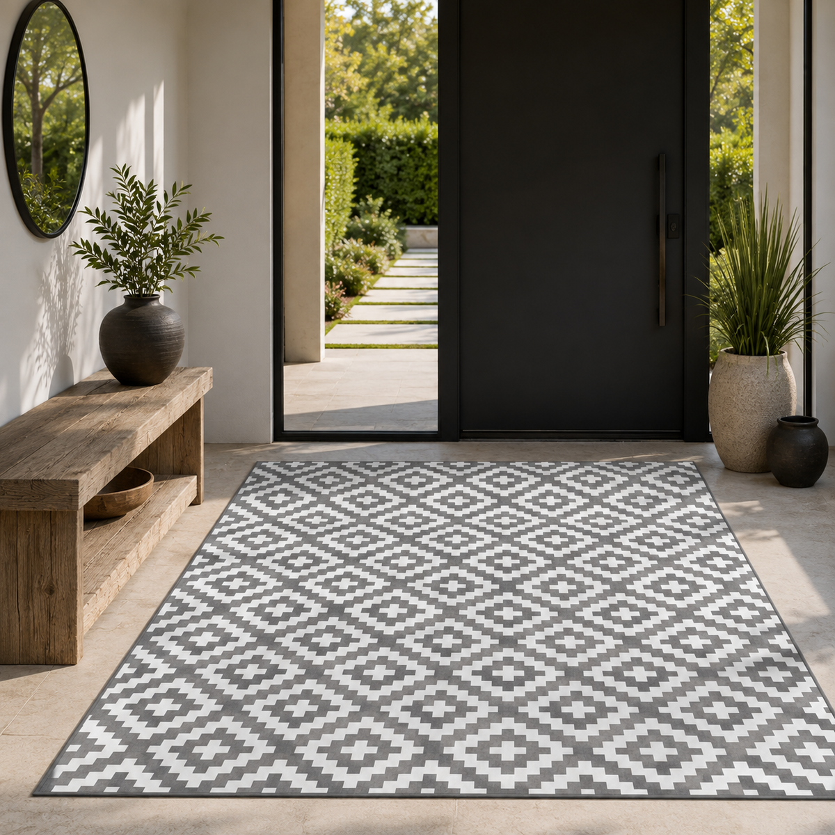 Tapis extérieur gris