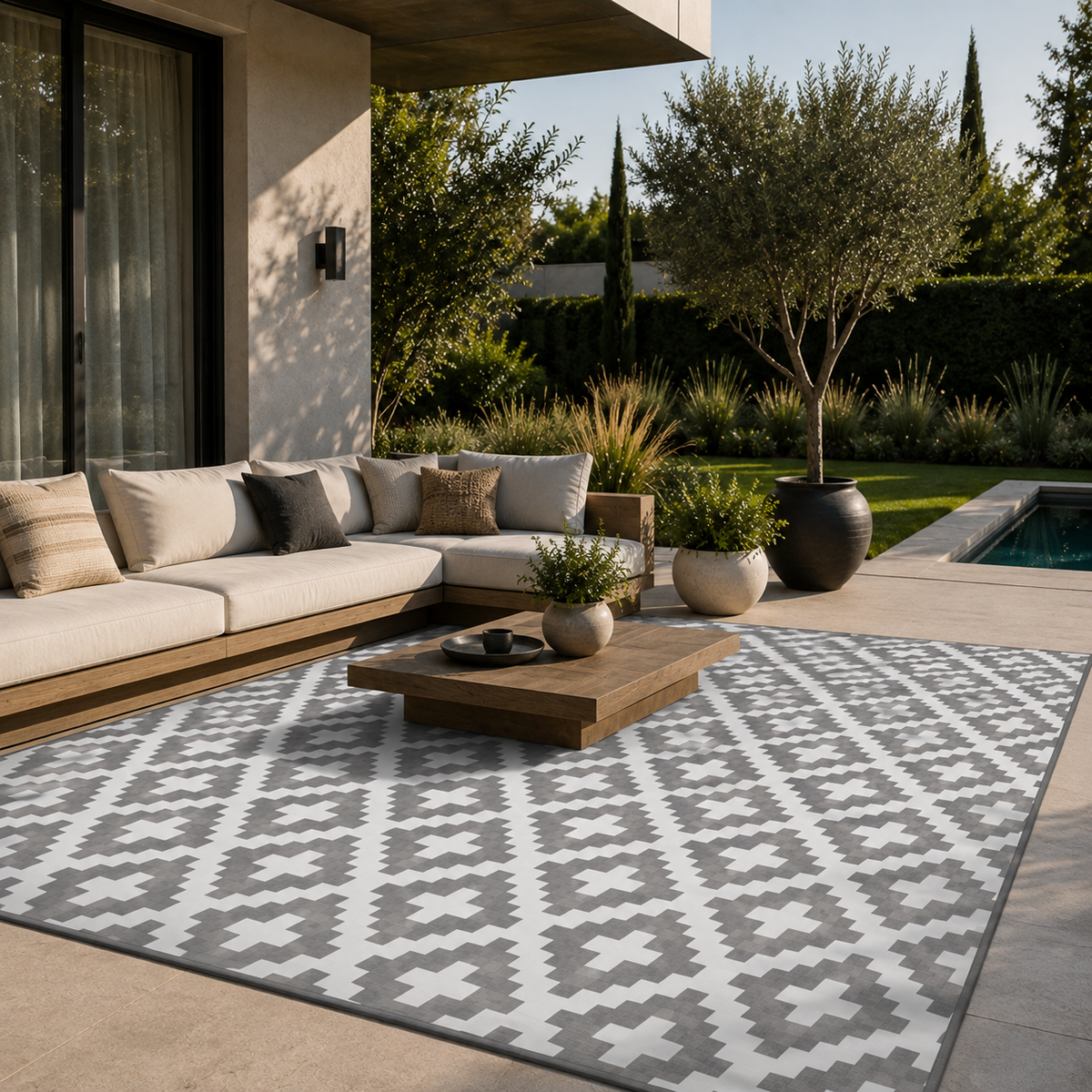 Tapis extérieur gris