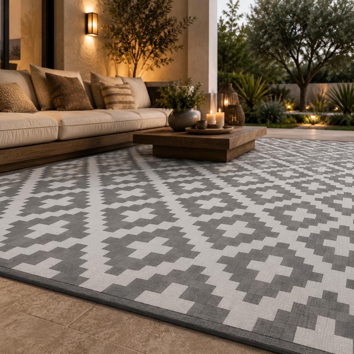 Tapis extérieur gris