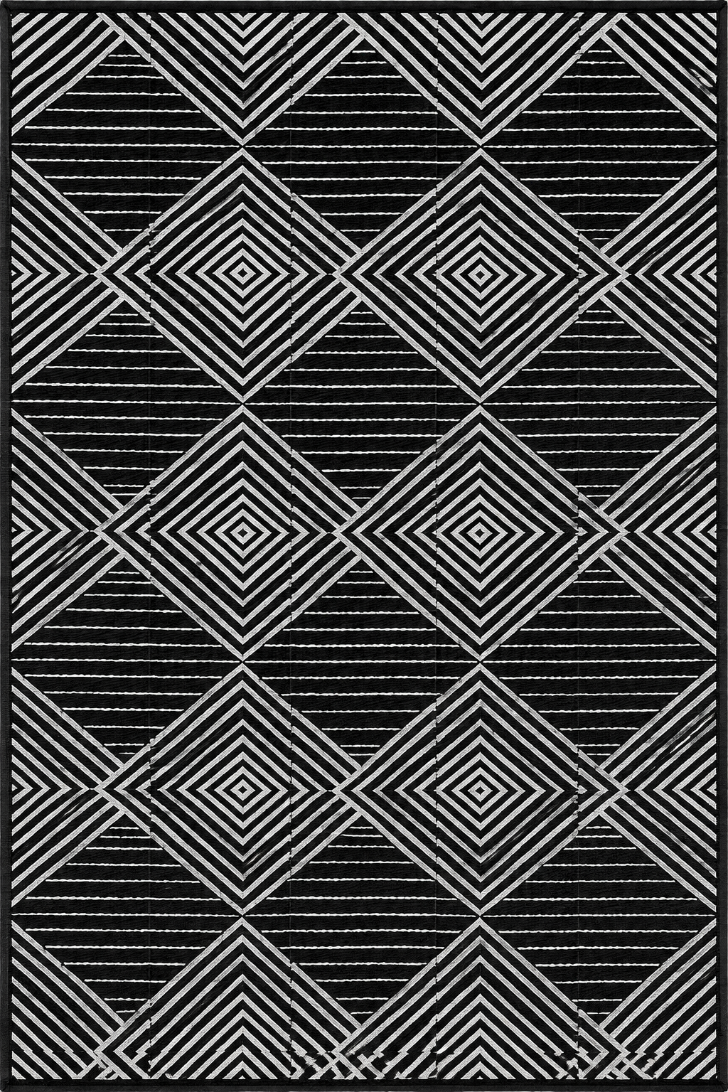 Tapis extérieur noir et blanc