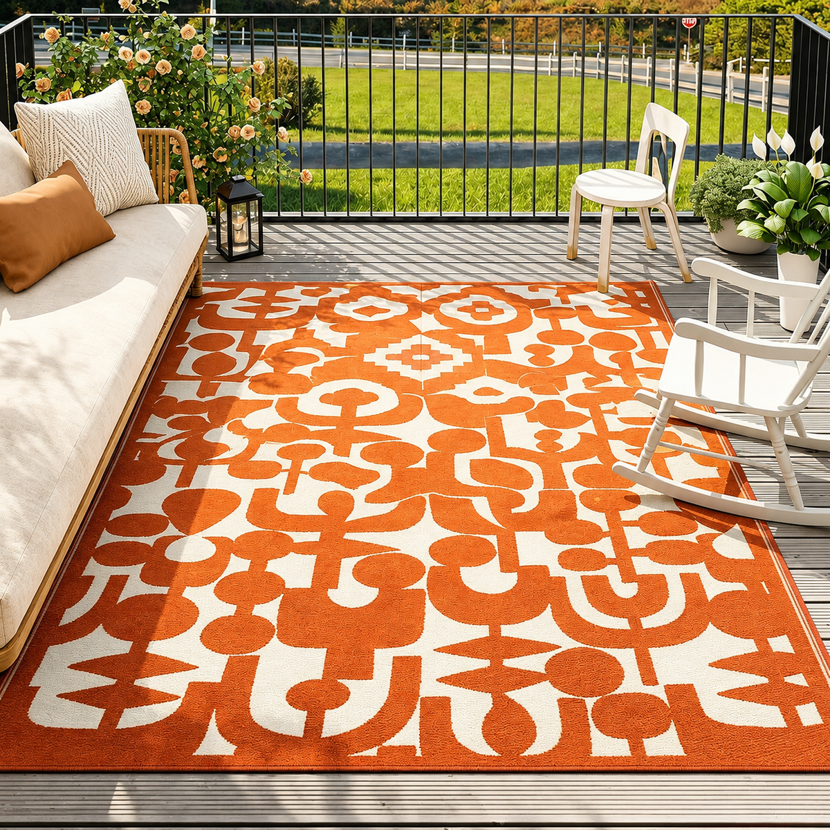 Tapis extérieur orange