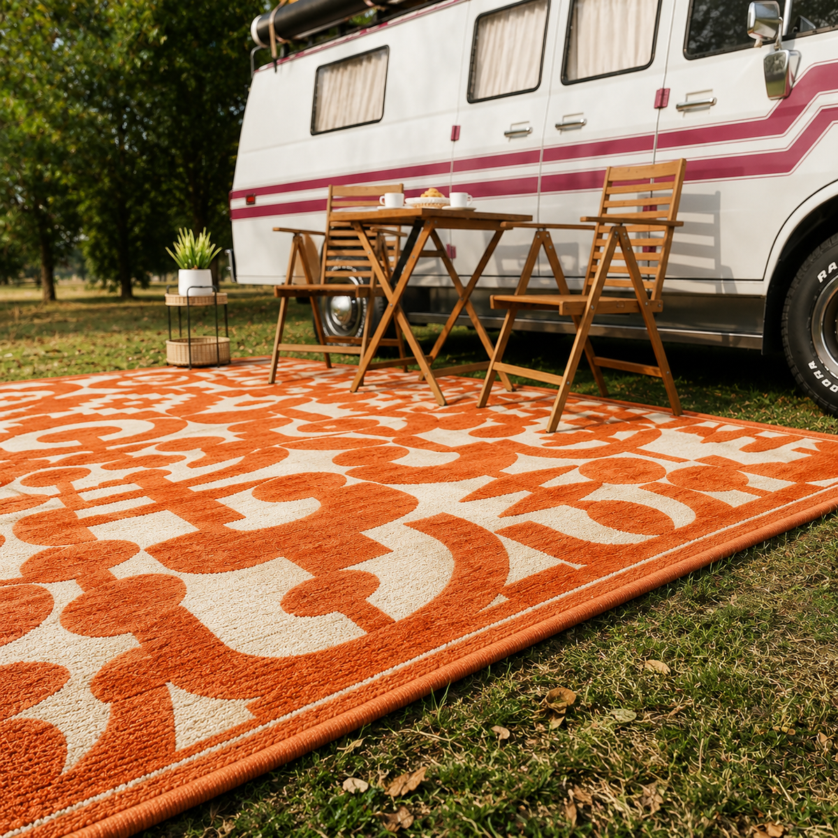Tapis extérieur orange