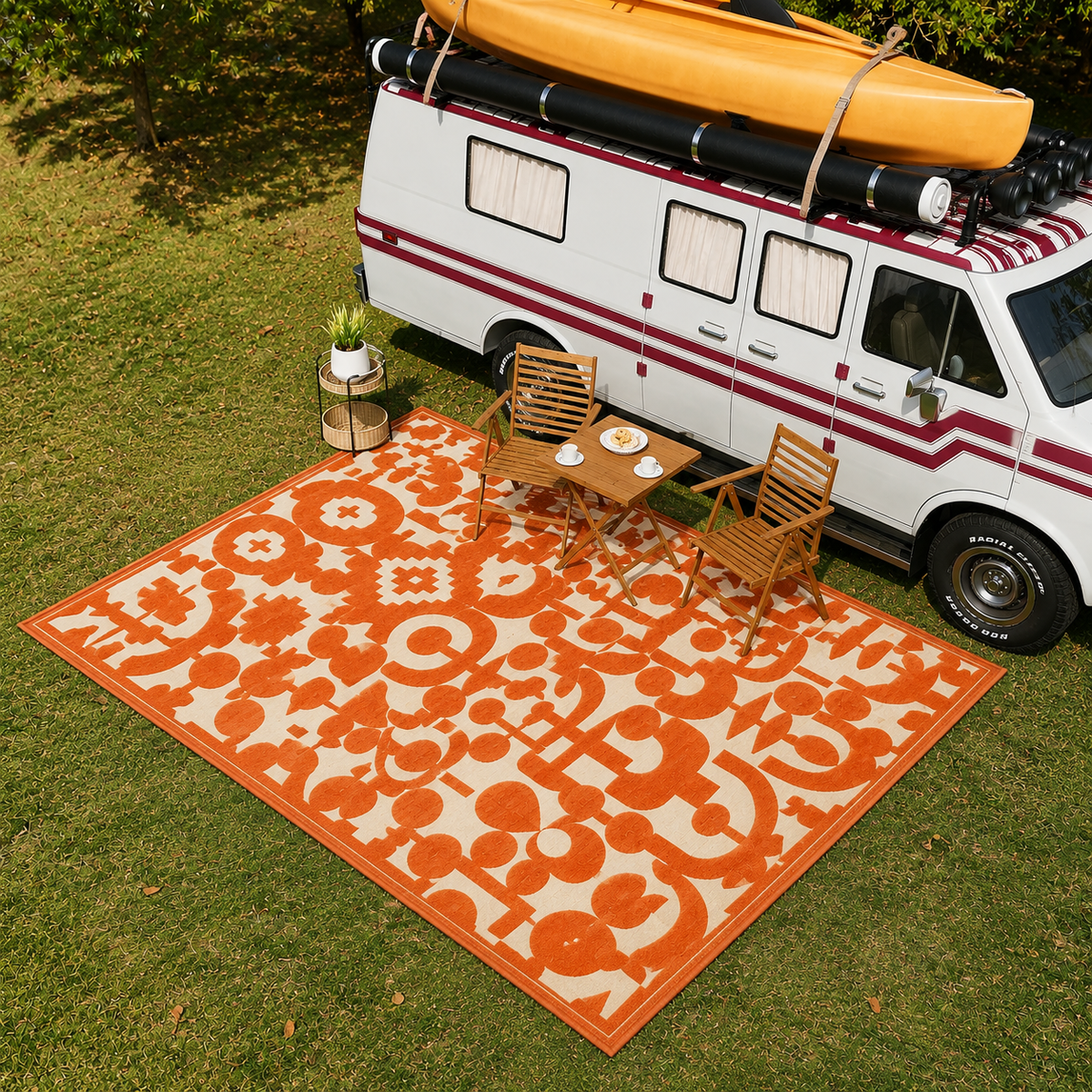 Tapis extérieur orange