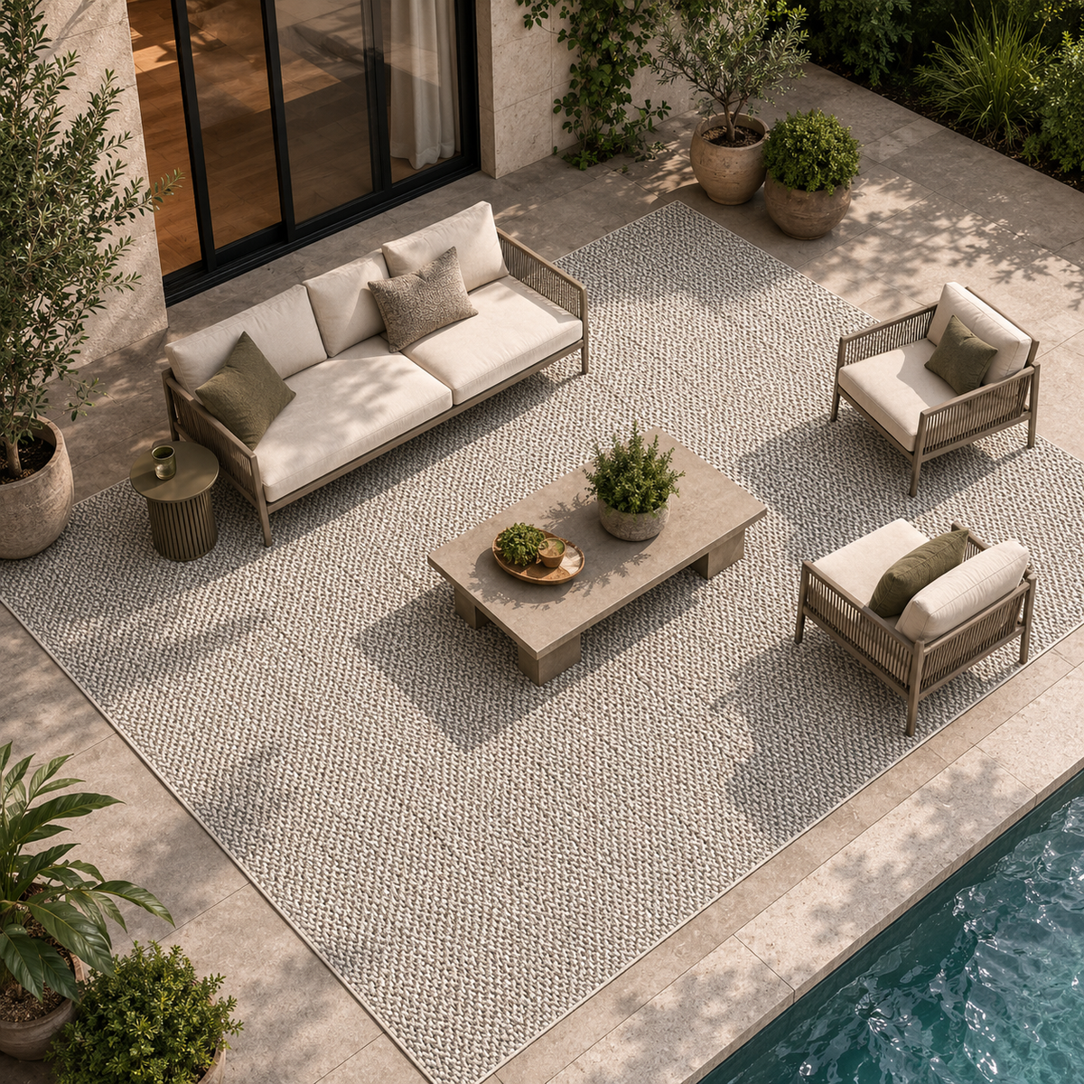 Tapis extérieur terrasse résistant à l'eau
