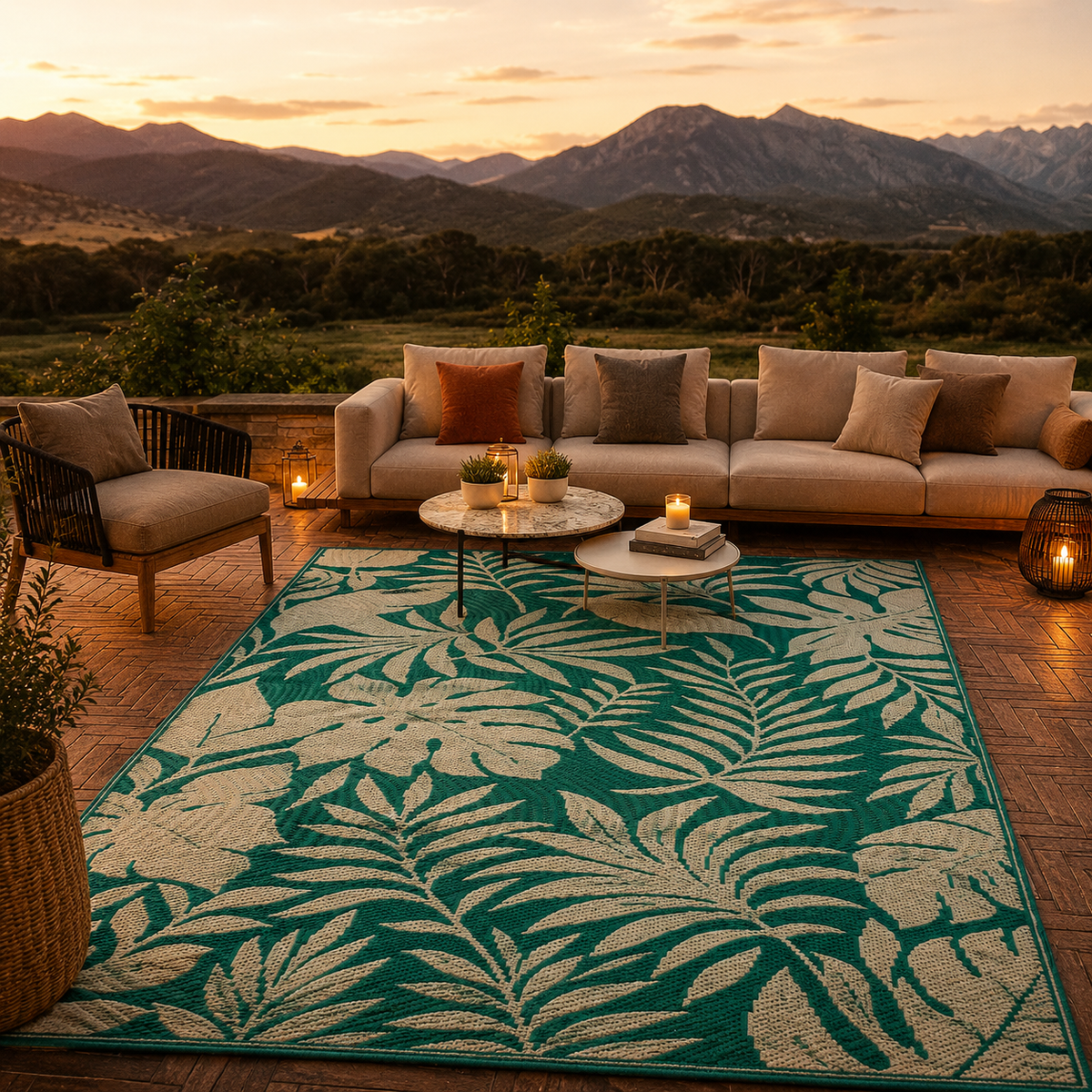 Tapis extérieur vert