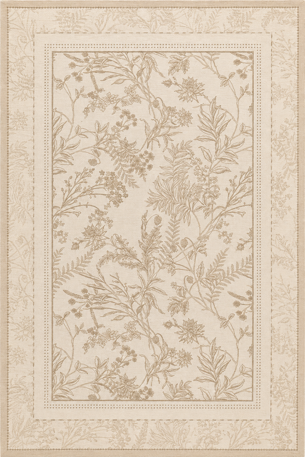 Tapis fleur crème