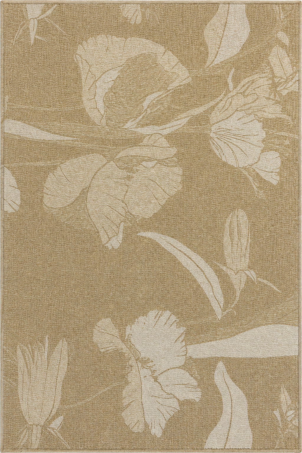 Tapis fleur beige