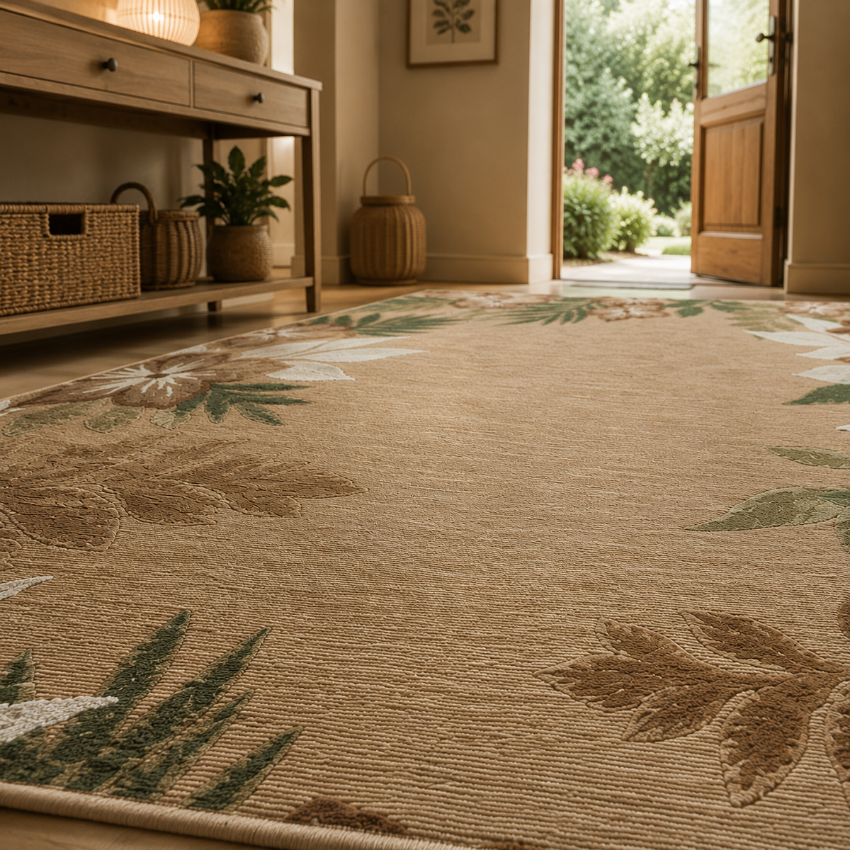 Tapis fleuri vintage