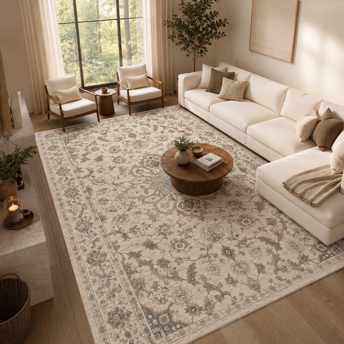 Tapis fleur vintage