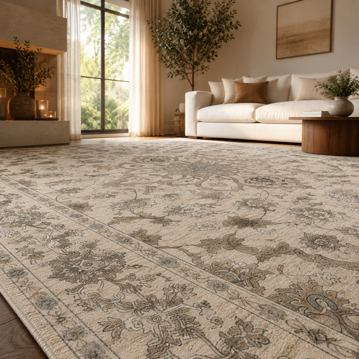 Tapis fleur vintage